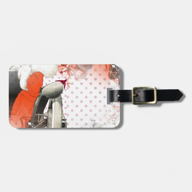 Etiqueta De Bagagem polkadots flapper (Frente Horizontal)