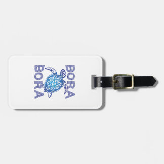Etiqueta De Bagagem Polynesian Blue Tribal Sea Turtle Bora Bora