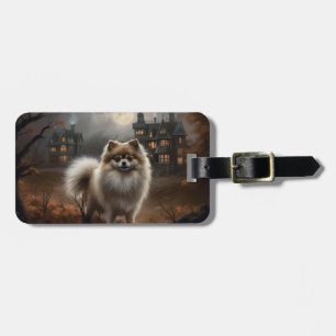 Etiqueta De Bagagem Pomerânia Halloween Assustador