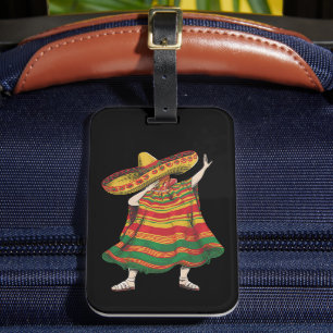Etiqueta De Bagagem Poncho Mexicano Dabbing Cinco De Mayo Festa Festa