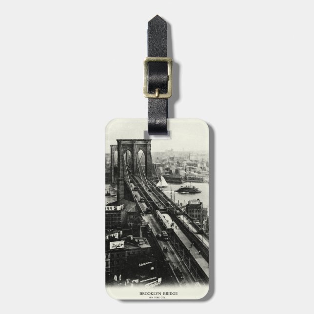 Etiqueta De Bagagem Ponte Brooklyn 1900 (Frente Vertical)