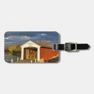 Etiqueta De Bagagem Ponte Coberta Por Medora Construída Em 1875