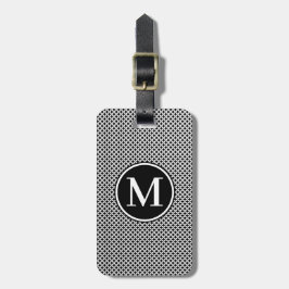 Etiqueta De Bagagem Ponto Diamante Preto do Monograma RF