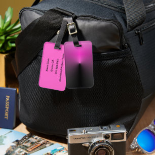 Etiqueta De Bagagem Ponto rosa-n-preto