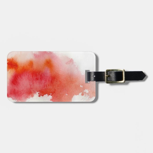 Etiqueta De Bagagem Ponto vermelho, pintado mão abstrato da aguarela (Frente Horizontal)
