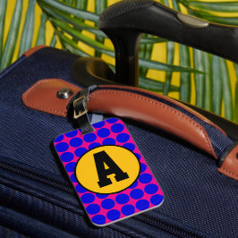Etiqueta De Bagagem Pontos azul Polka