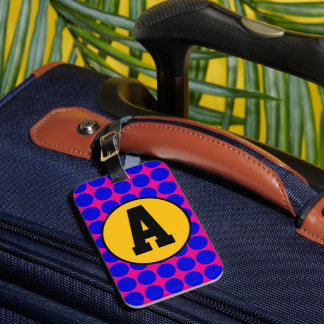 Etiqueta De Bagagem Pontos azul Polka