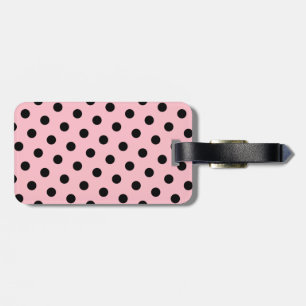 Etiqueta De Bagagem Pontos Bolha Rosa e Preto