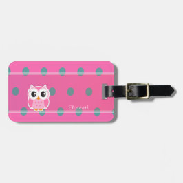 Etiqueta De Bagagem Pontos Cool da Moda Personalizados com Coruja Fofa