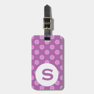 Etiqueta De Bagagem Pontos cor-de-rosa monogramas