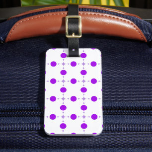 Etiqueta De Bagagem Pontos Polka Roxos, Padrão de Pontos, Pontos, Pont