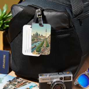 Etiqueta De Bagagem Pontos Turísticos Personalizados Berlim Alemanha V