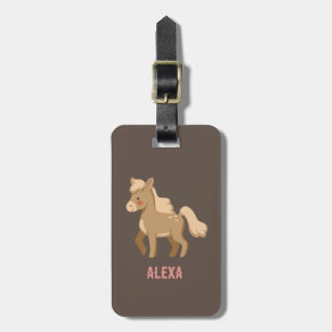 Etiqueta De Bagagem Pony Equestrian Girl Monogramed Personalizada