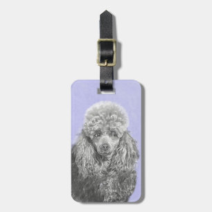 Etiqueta De Bagagem Poodle (Brinquedo, Miniatura) Pintura Original De 