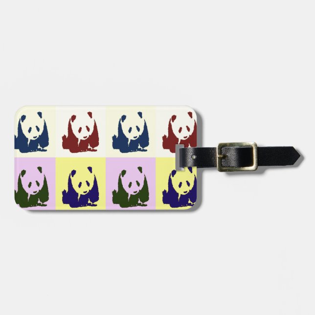 Etiqueta De Bagagem Pop Art Baby Pandas (Frente Horizontal)