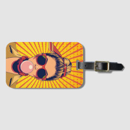 Etiqueta De Bagagem  Pop Art Colorido  Arte Moderna Vibrante 