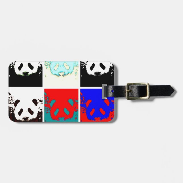 Etiqueta De Bagagem Pop Art Panda (Frente Horizontal)