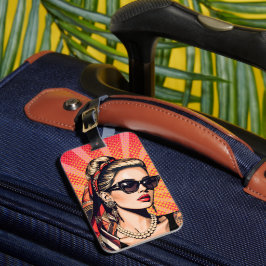Etiqueta De Bagagem Pop Art Woman – Retro Chic