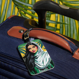 Etiqueta De Bagagem "Pop Saudita Queen - Arte de Patrimônio Negrito pa