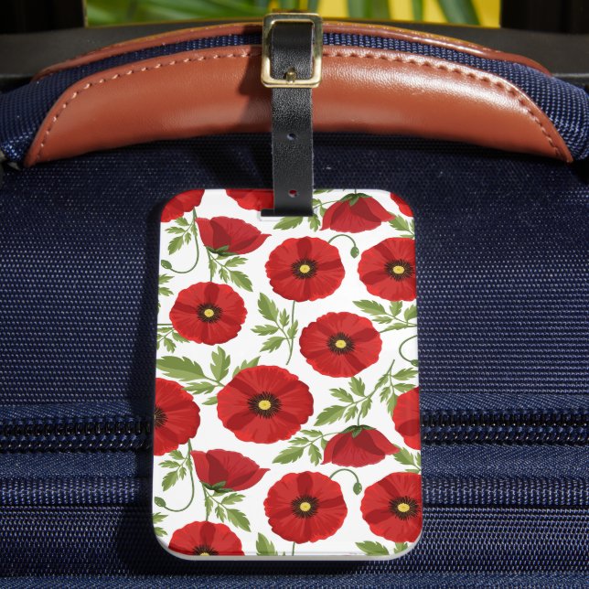 Etiqueta De Bagagem Poppy alegre Flores de Verão (Frente Insitu 2)