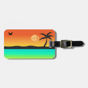 Etiqueta De Bagagem Por do sol da ilha