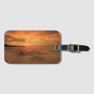 Etiqueta De Bagagem Por do sol em uma praia tailandesa