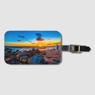 Etiqueta De Bagagem Por do sol no mar