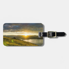 Etiqueta de Bagagem Pôr do Sol Sobre as Montanhas