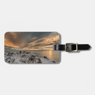 Etiqueta De Bagagem Pôr do sol sobre o lago Myvatn, Islândia