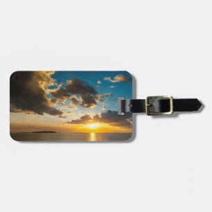 Etiqueta De Bagagem Pôr do sol sobre o oceano, Fiji