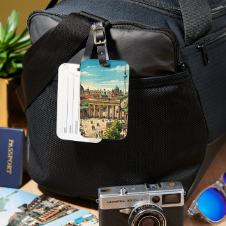 Etiqueta De Bagagem Portão de Brandemburgo Arte de Viagem Vintage Berl