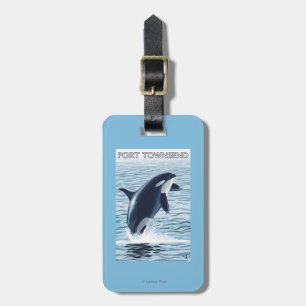Etiqueta De Bagagem Porto Townsend, salto de WashingtonOrca