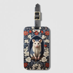 Etiqueta De Bagagem Possum Encantador Inspirado em William Morris Flor