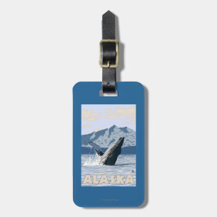 Etiqueta De Bagagem Poster das viagens vintage da baleia de