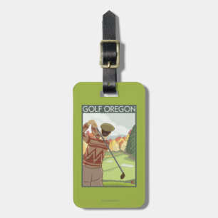 Etiqueta De Bagagem Poster das viagens vintage da cena de OregonGolf