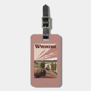 Etiqueta De Bagagem Poster das viagens vintage do bisonte de