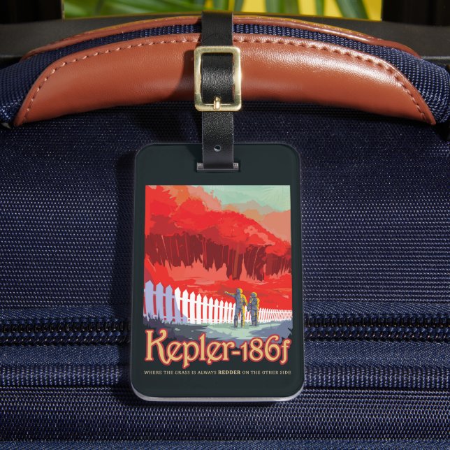 Etiqueta De Bagagem Poster De Espaço Retroativo Do Kepler-186f. (Frente Insitu 2)