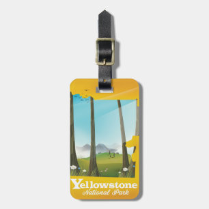 Etiqueta De Bagagem Poster de férias do Parque Nacional de Yellowstone
