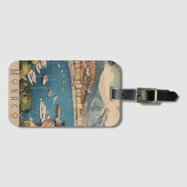 Etiqueta De Bagagem Poster de viagens vintage de com vista para o port