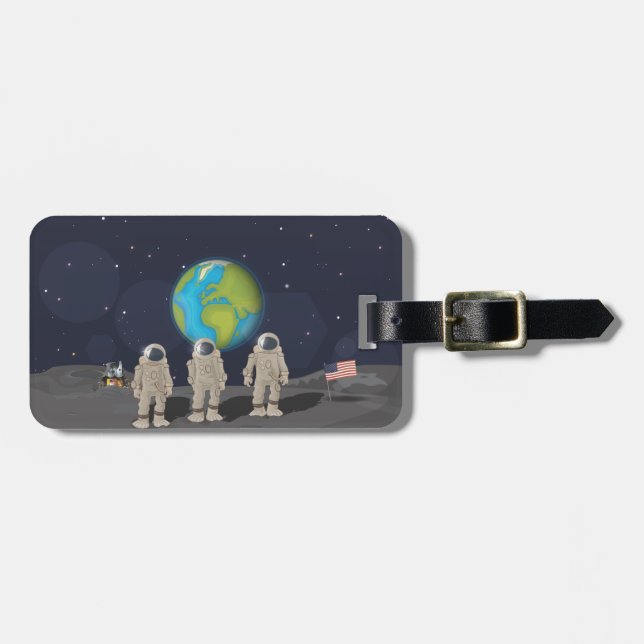 Etiqueta De Bagagem Pousos na Lua (Frente Horizontal)