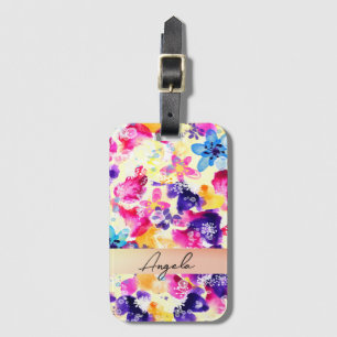 Etiqueta De Bagagem Prado de Flores Silvestres Flores Rústicas