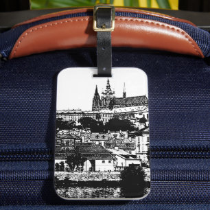 Etiqueta De Bagagem Praga, cidade histórica, castelo - arte checa