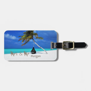 Etiqueta De Bagagem Praia, Areia, Mar, Relaxante - Personalizado