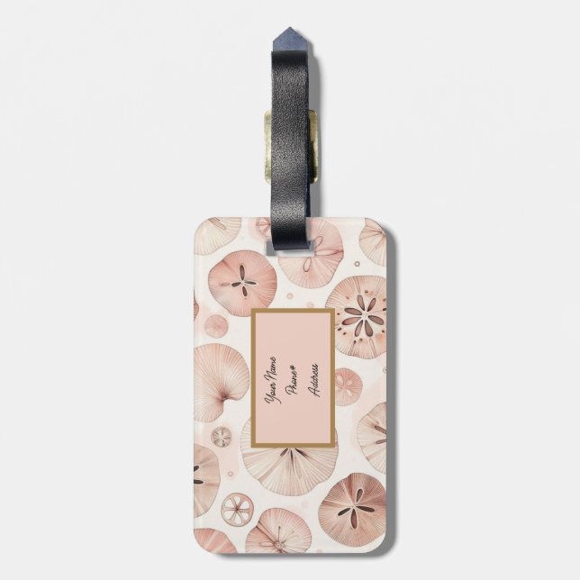 Etiqueta De Bagagem Praia Blush Sand Dollar  (Traseira Vertical)