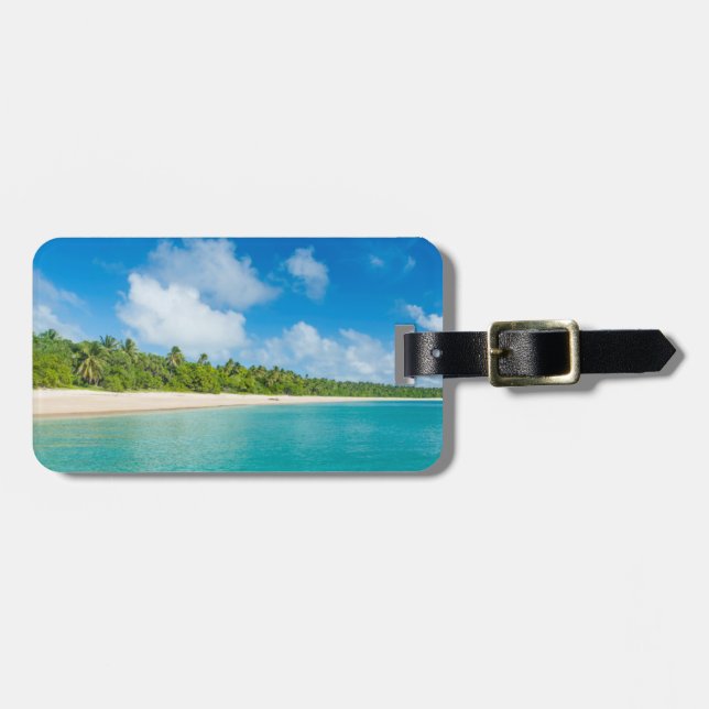 Etiqueta De Bagagem Praia de palmeiras, Tonga (Frente Horizontal)