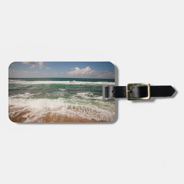 Etiqueta De Bagagem Praia E Paisagem Marítima (Frente Horizontal)