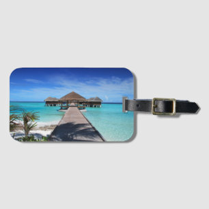 Etiqueta De Bagagem Praia, Resort, Jetty