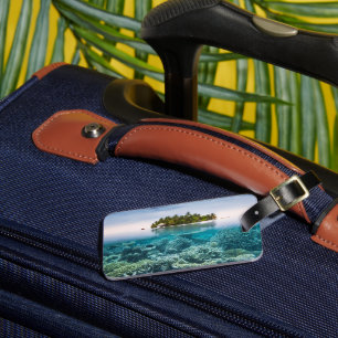 Etiqueta De Bagagem Praias Tropicais Ari Atoll Maldivas