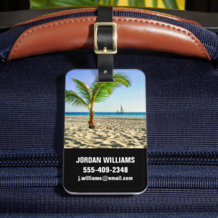 Etiqueta De Bagagem Praias Tropicais Maré, Palm Tree, Aruba