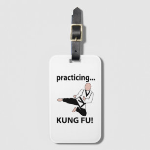 Etiqueta De Bagagem Praticando Kung Fu Kung Fu